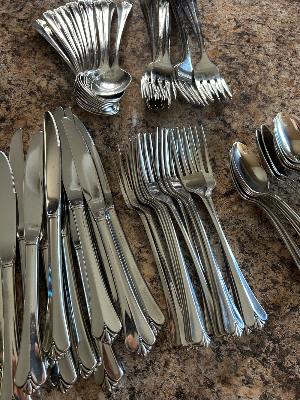 Vintage Oneida Westgate-Royal Crest 12 (5 piece) Stainless Steel Flatware Sets
